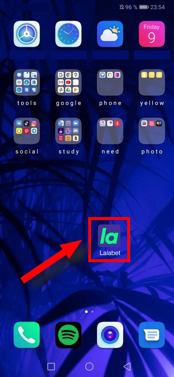 Open Lalabet APK, adjust device settings if needed, and wait for app installation.
