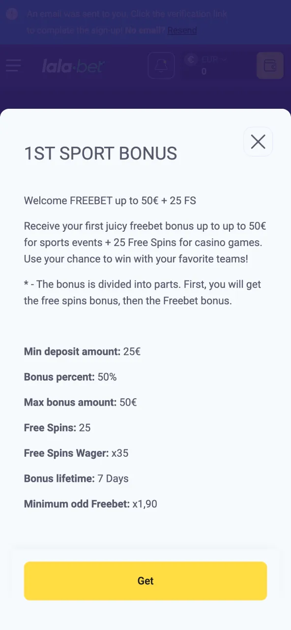 Pick a Lalabet bonus, complete your deposit, and enjoy main and bonus funds.