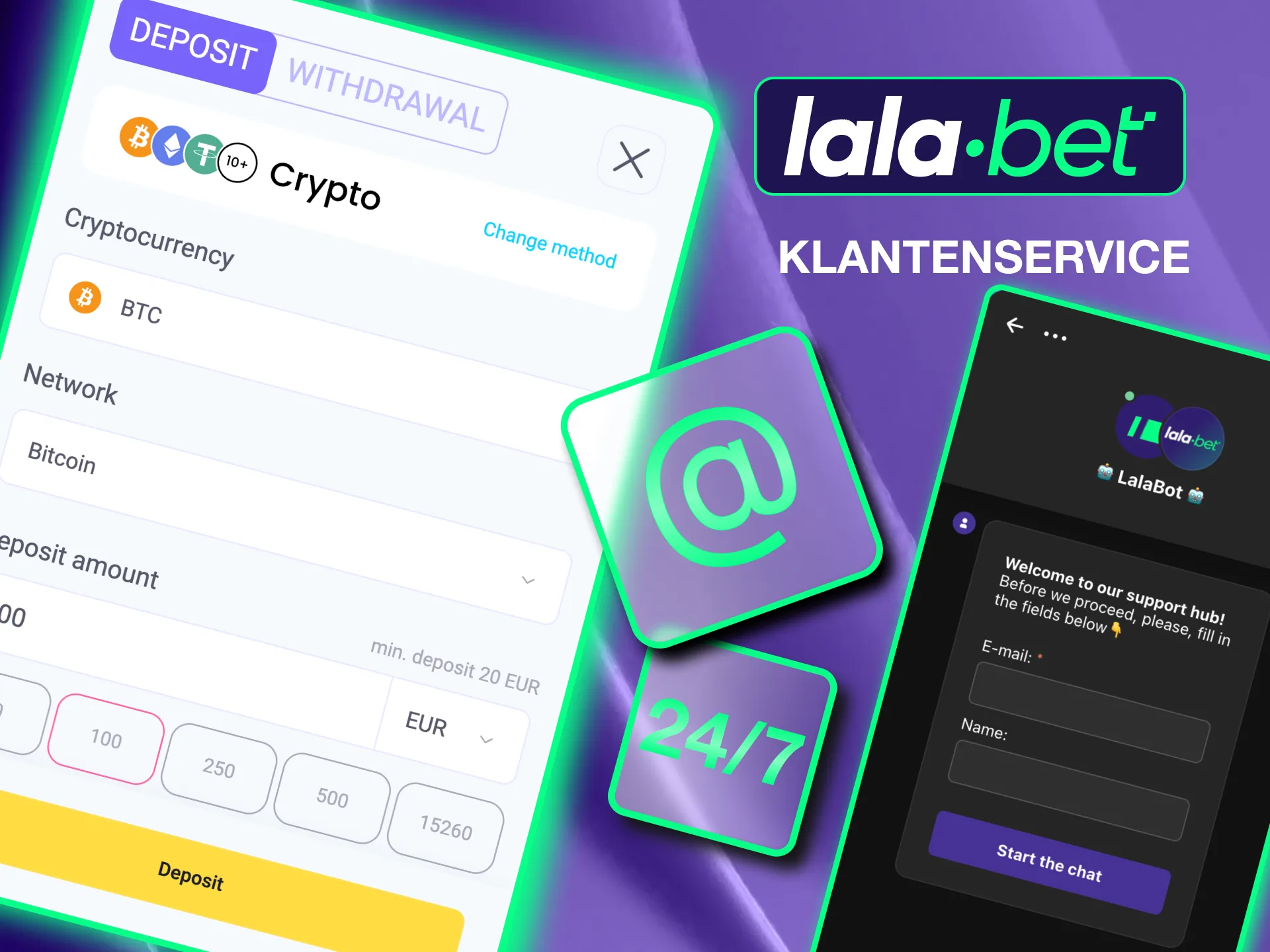 Reach Lalabet customer support anytime via live chat for prompt assistance within minutes.