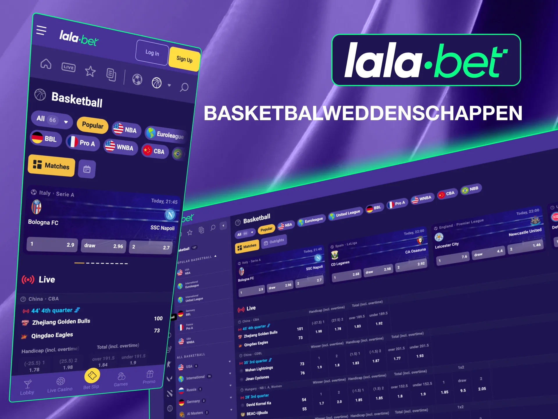 Explore Lalabet's basketball markets with options on game outcomes and player performance.