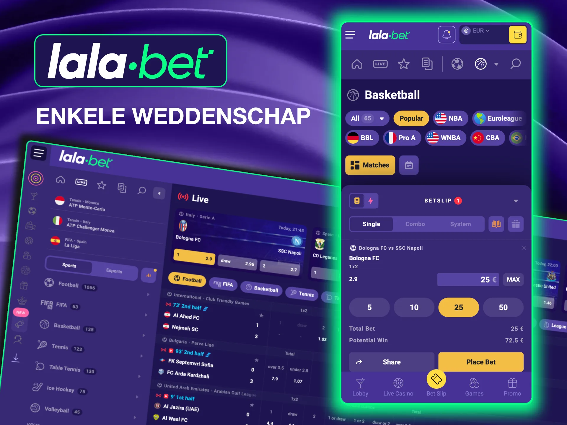 Place a Single Bet on Lalabet to predict the outcome of an event with ease.