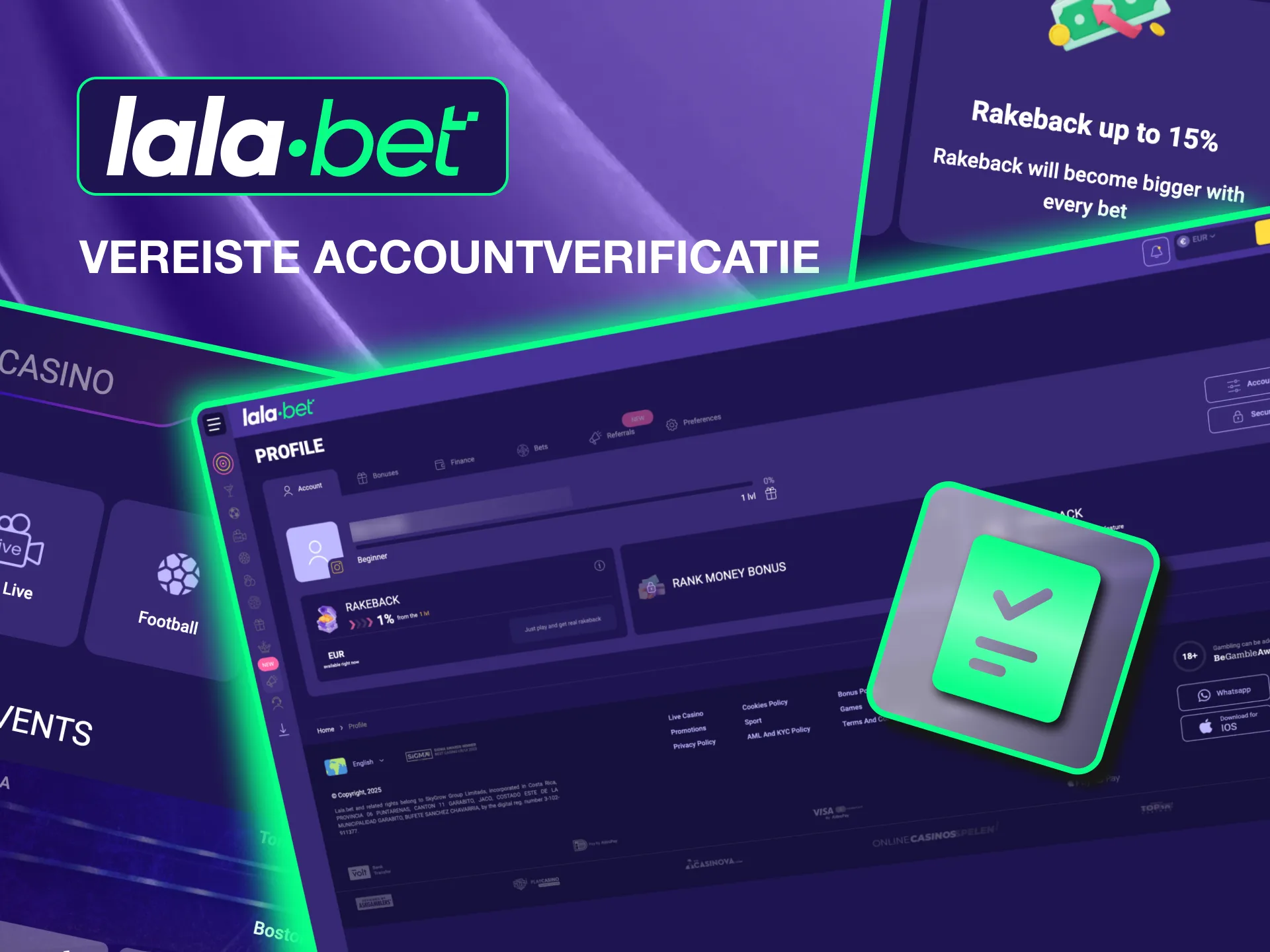 Complete Lalabet’s verification by submitting identity proof via passport or utility bill.