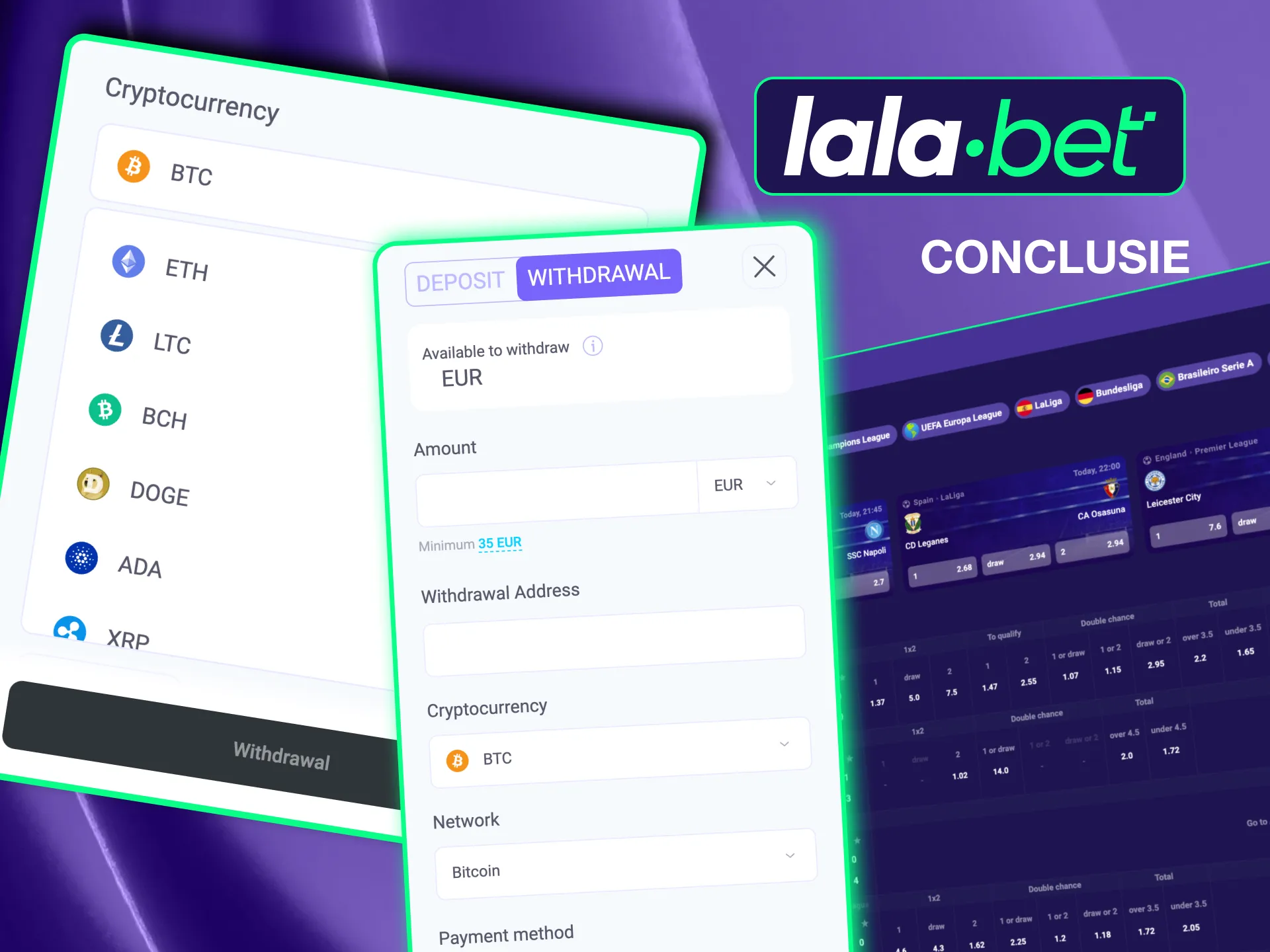 Lalabet withdrawals offer speed, security, no fees, and reliable support for cryptocurrency transactions.