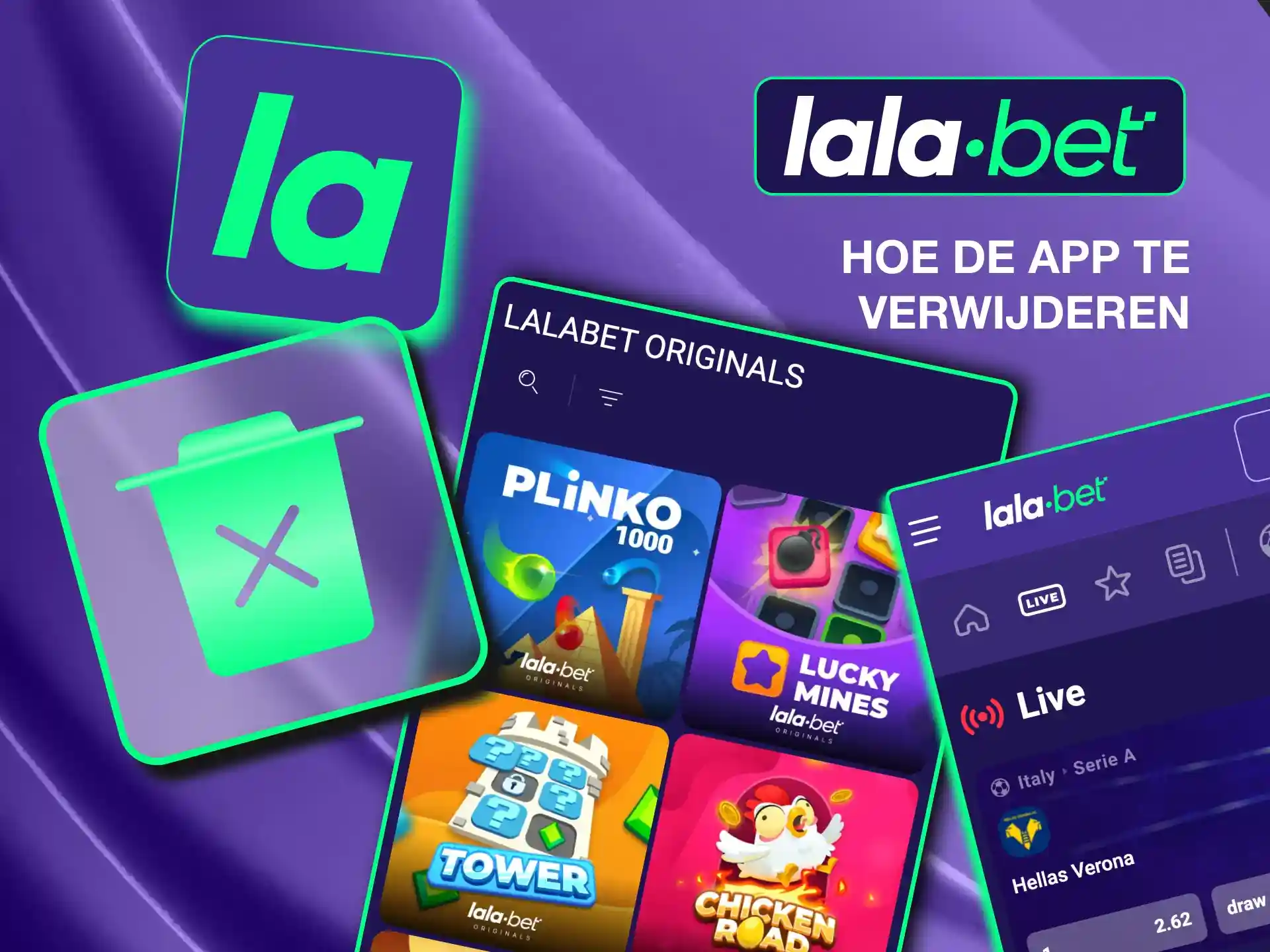Verwijder de Lalabet-app eenvoudig via de instellingen van je apparaat door deze te selecteren en te verwijderen.