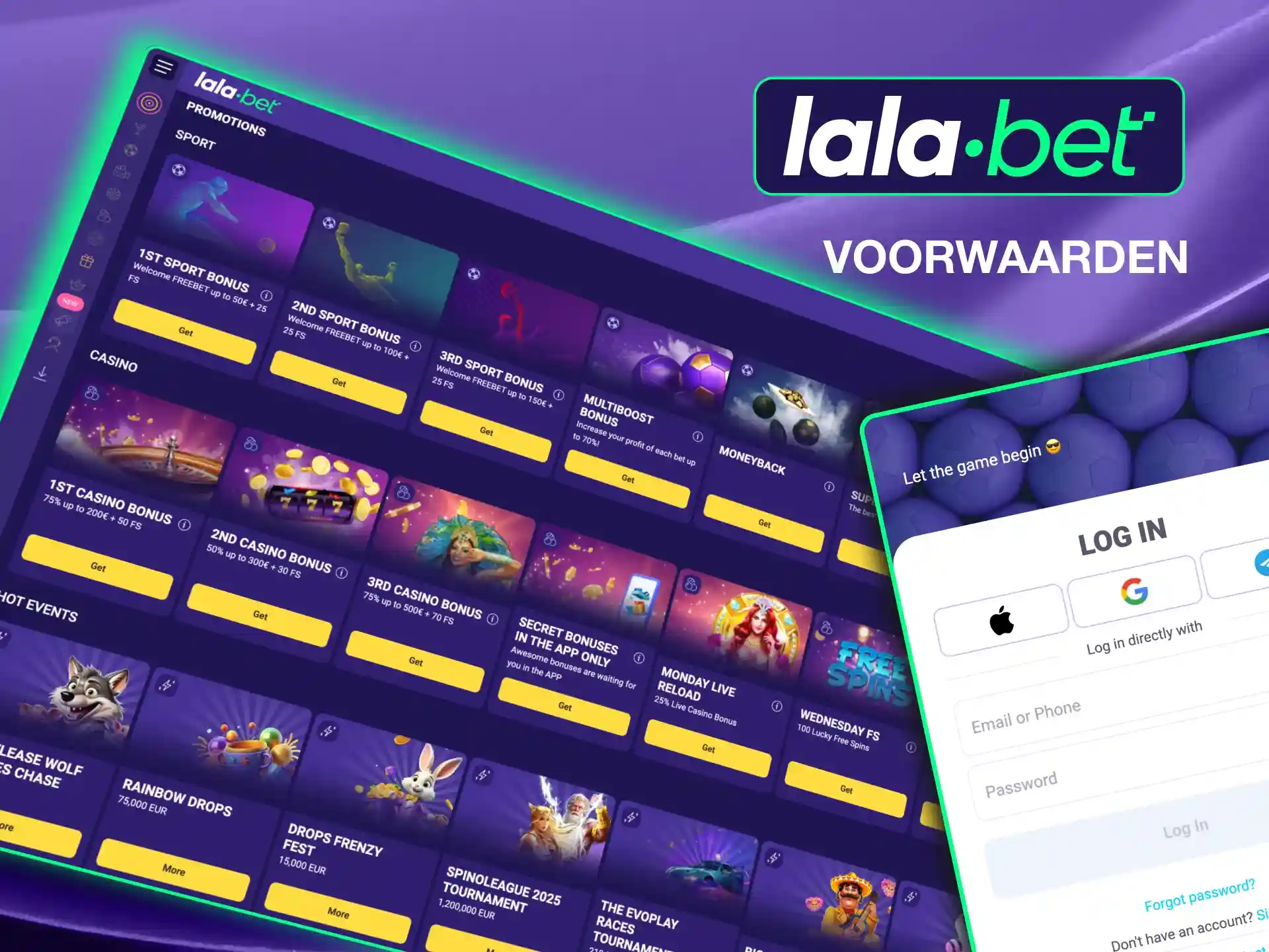Lalabet bonuses require single account use, minimum deposit, wagering compliance.