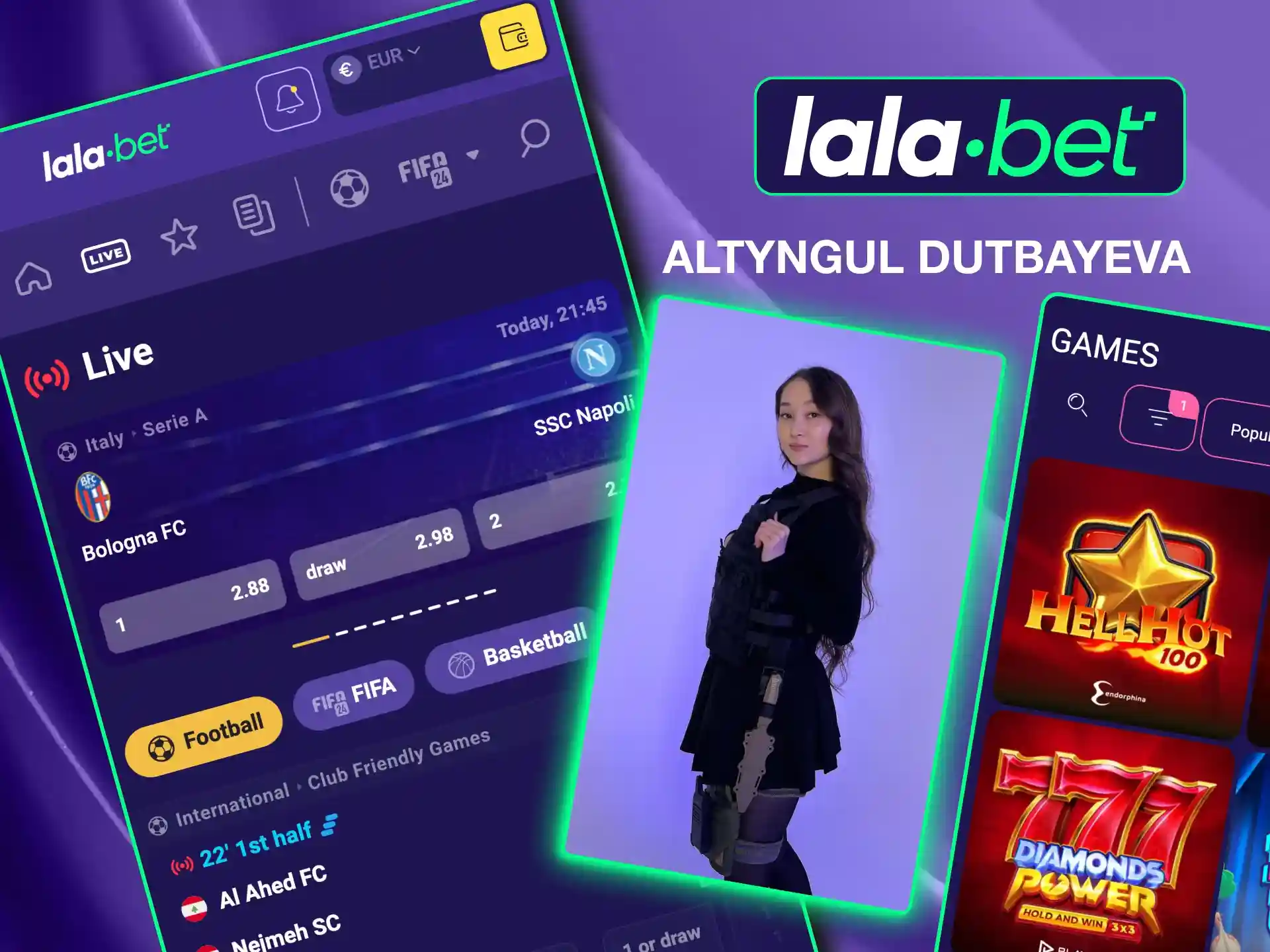 Doe mee met Lalabet met Altyngul Dutbayeva, Kazachstans topgamer en ambassadeur van het platform.
