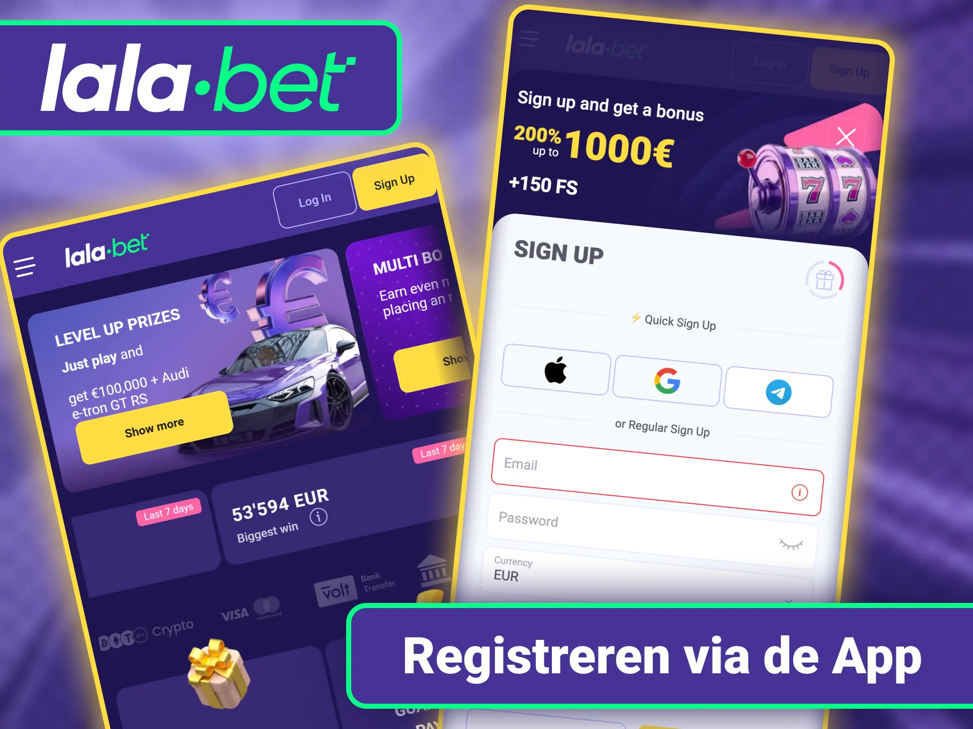 Maak snel een nieuw spelersaccount aan op LalaBet officieel app.