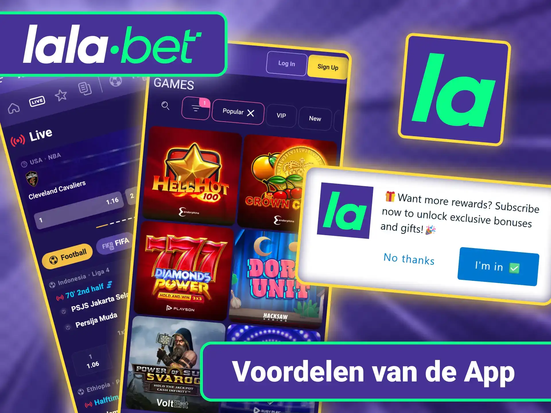 Gebruik de mobiele webapp voor snelle toegang tot LalaBet officieel.