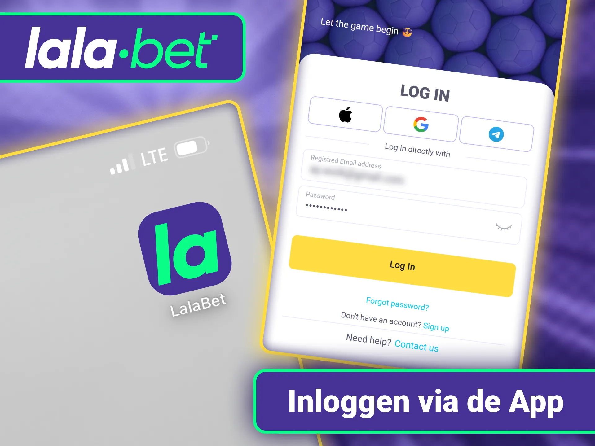Log eenvoudig in via de mobiele applicatie van LalaBet officieel.